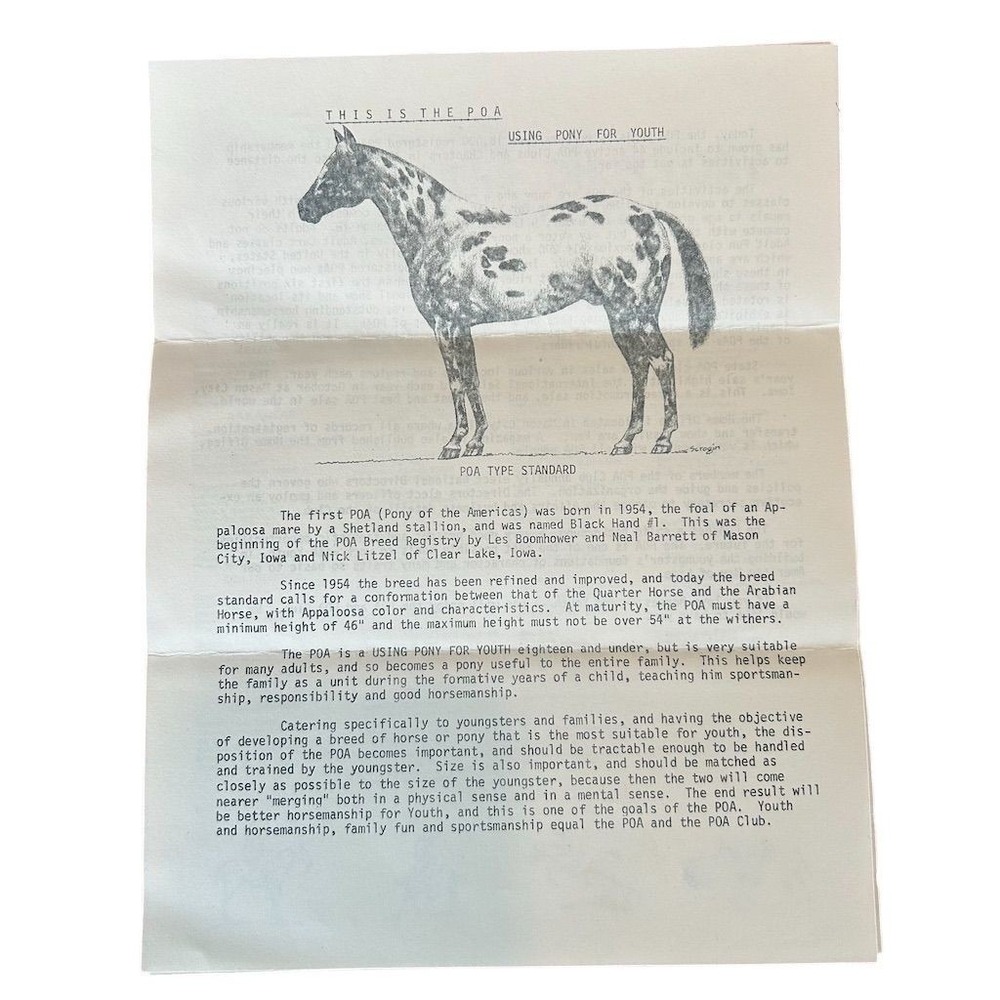Vintage 1974 Pony of the Americas Owners' Directory Booklet